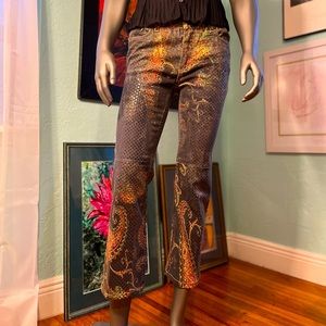 ROBERTO CAVALLI Vintage colorful sparkle design jeans. Size L.